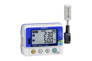 Hioki LR5001 Pocket-sized Humidity Logger, 2 ch temperature / humidity, - 40 °C to 85 °C +/- 0.5°C, 0 to 100 %rh +/-5%rh, 15 recording intervals starting from 1s, 60000 data × 2ch memory, battery operation, IP54