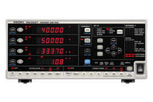 Hioki PW3337-01 Power meter, 3 ch input, DC, or 1P2W to 3P3W, or 3P4W, max. input 1000 V, 65 A, DC, or 0.1 Hz to 100 kHz, +/-0.1 % basic accuracy, direct or external current sensor input, built-in LAN, RS232C and GPIB interface
